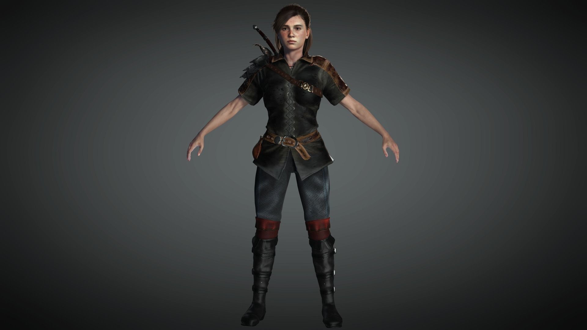 AAA Fantasy Female Character 19 Low-poly 3D model_4