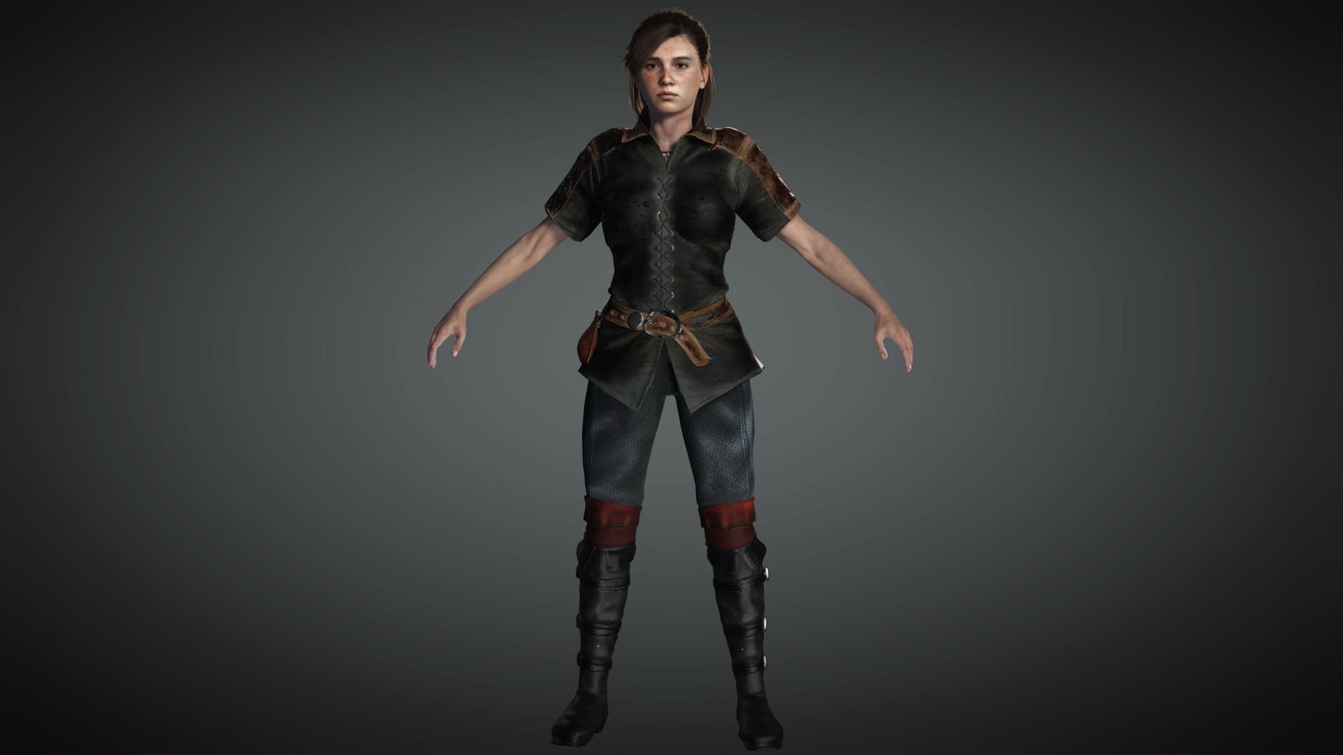 AAA Fantasy Female Character 19 Low-poly 3D model_7