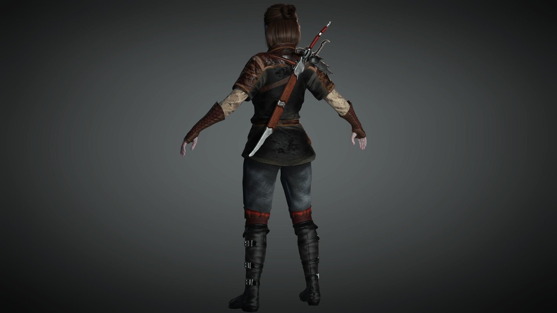 AAA Fantasy Female Character 19 Low-poly 3D model_15
