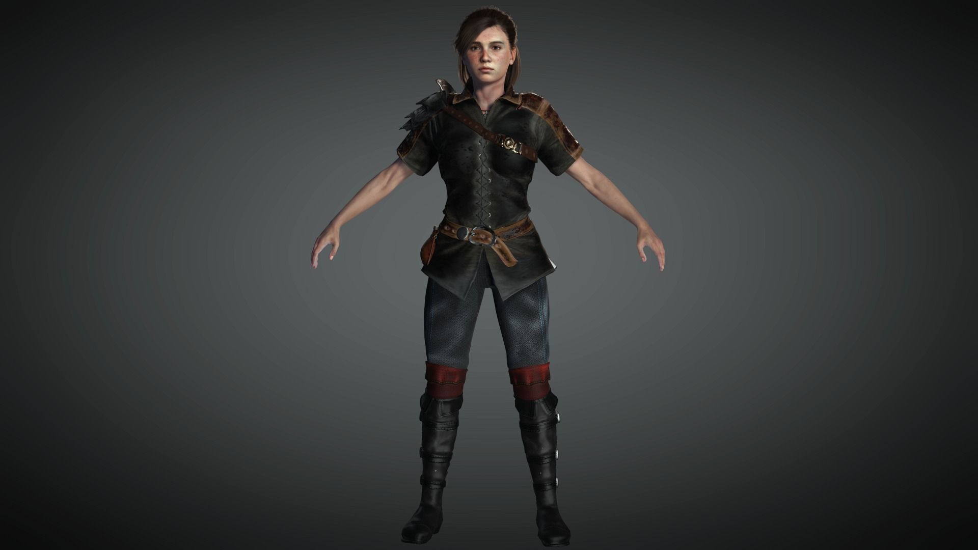 AAA Fantasy Female Character 19 Low-poly 3D model_6