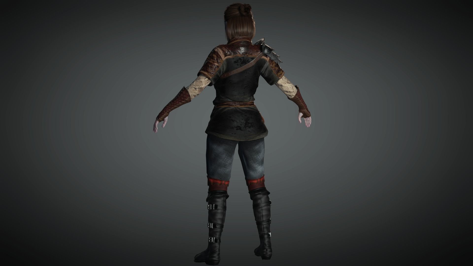 AAA Fantasy Female Character 19 Low-poly 3D model_17
