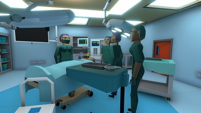 Low Poly - Hospital Operating Room Low-poly 3D model