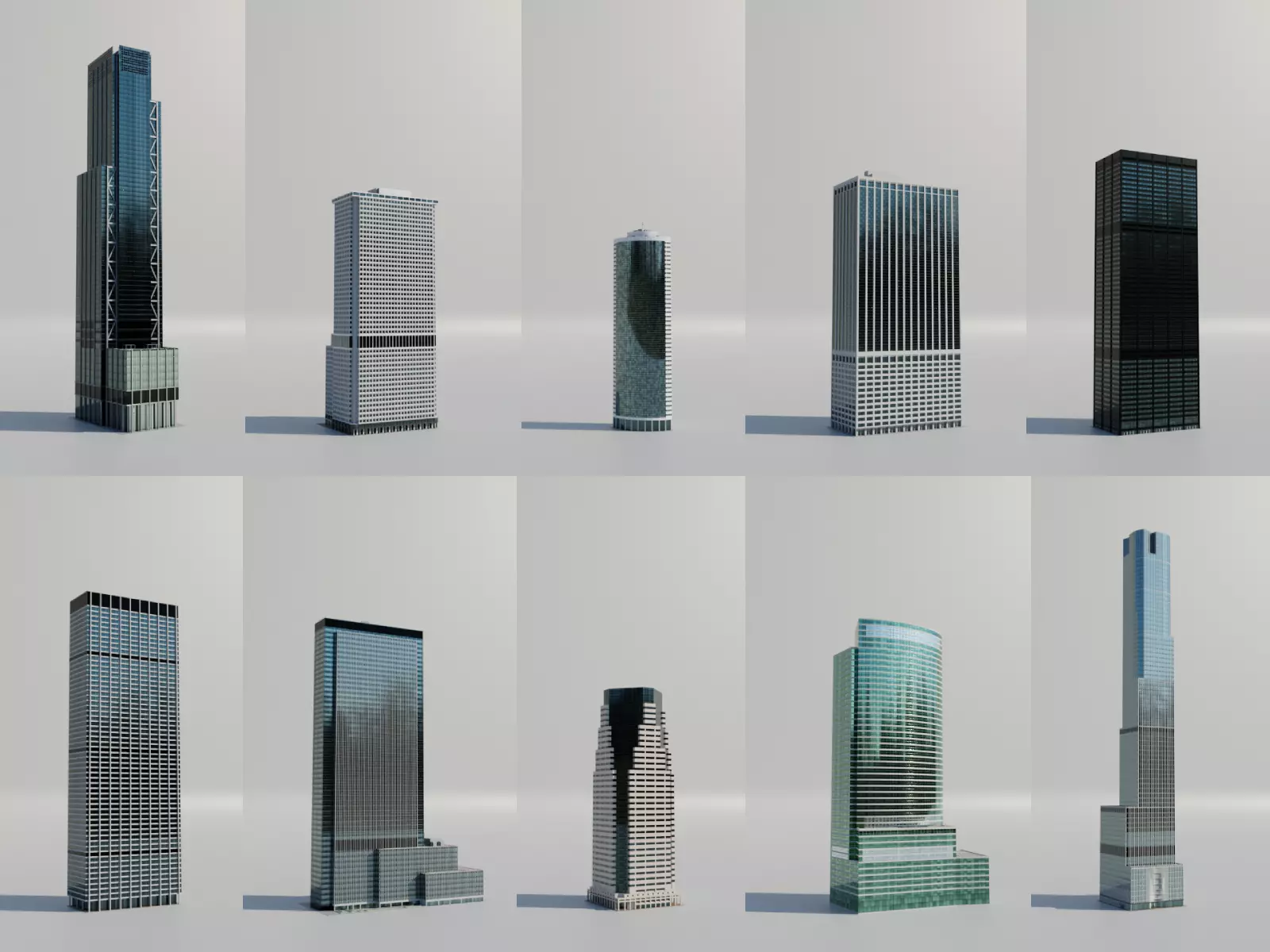 NYC Tall Skyscrapers v3 Low-poly 3D model_0