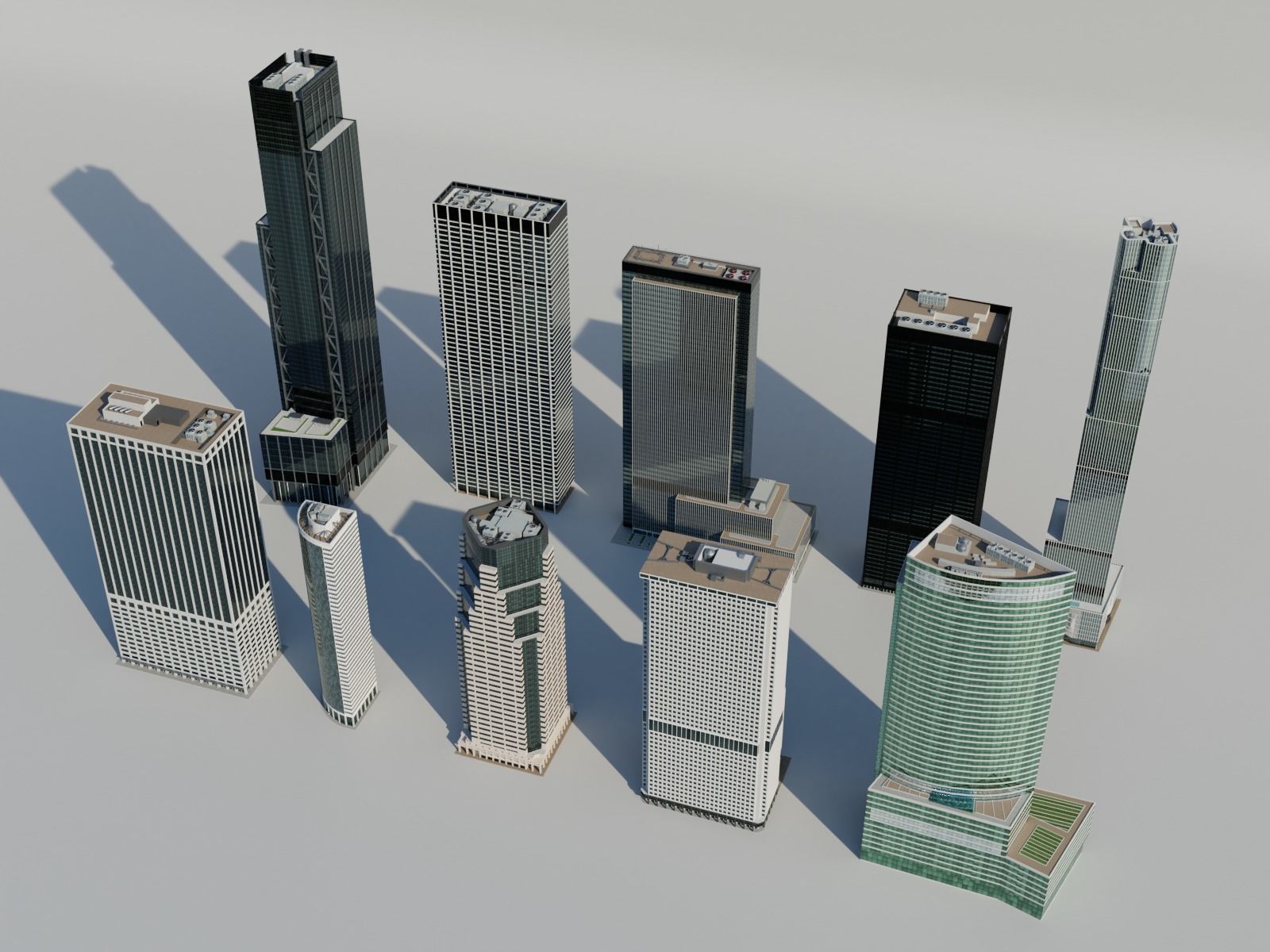 NYC Tall Skyscrapers v3 Low-poly 3D model_1