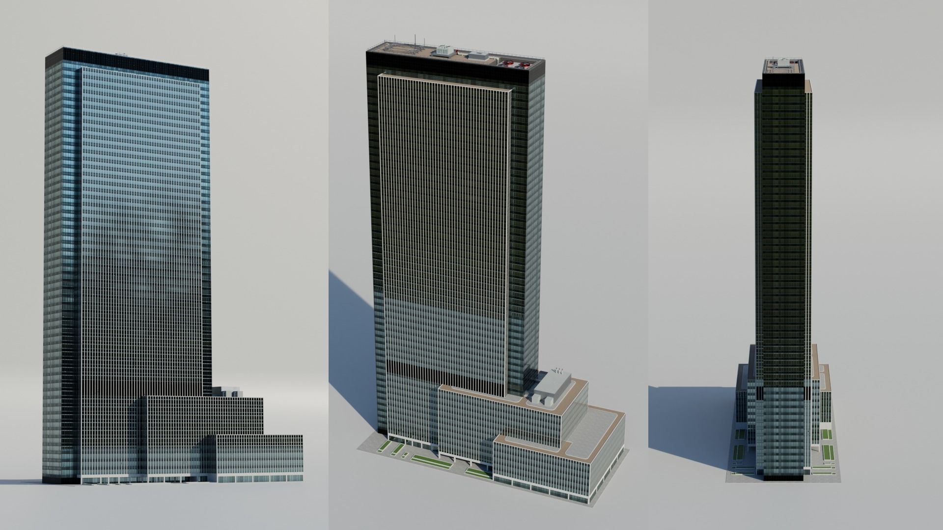 NYC Tall Skyscrapers v3 Low-poly 3D model_7