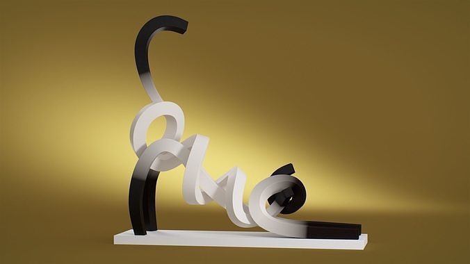 Stretching Siamese Cat 3D model