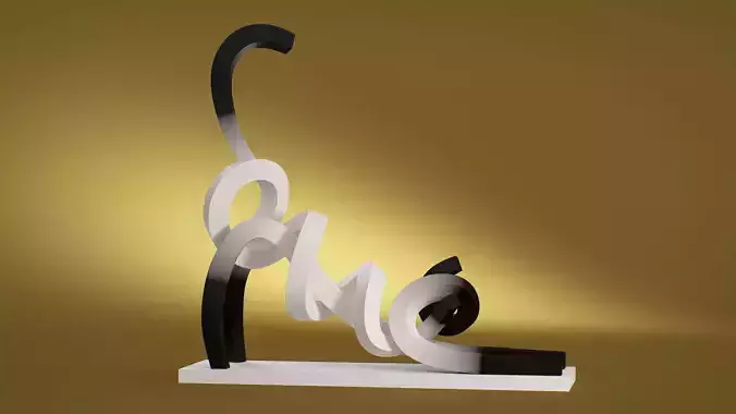 Stretching Siamese Cat 3D model