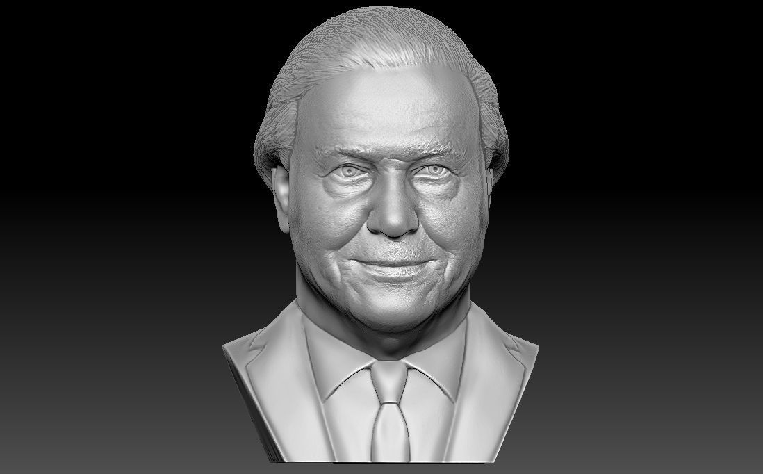 Sir David Attenborough bust for 3D printing 3D print model_18