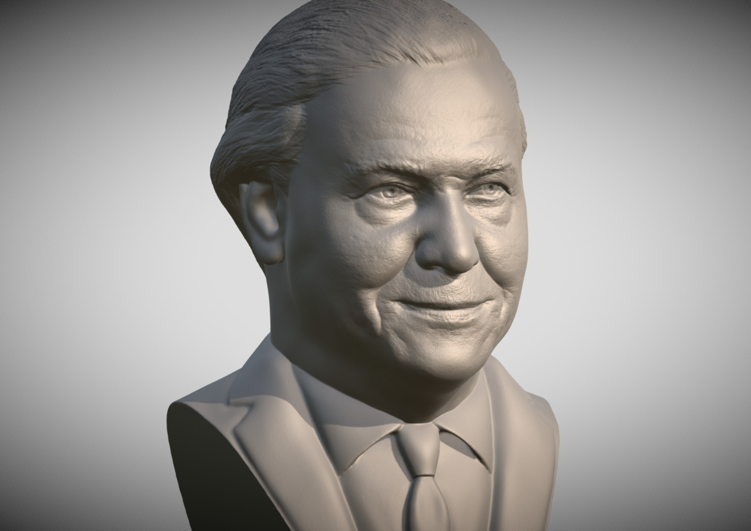 Sir David Attenborough bust for 3D printing 3D print model_3