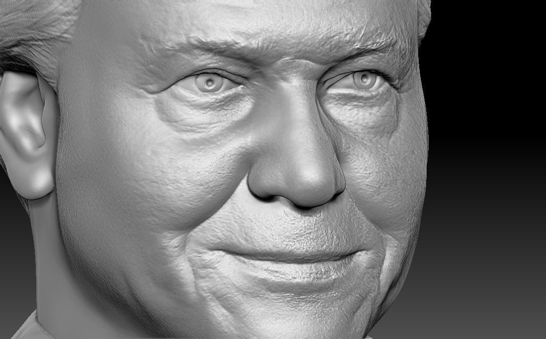 Sir David Attenborough bust for 3D printing 3D print model_23