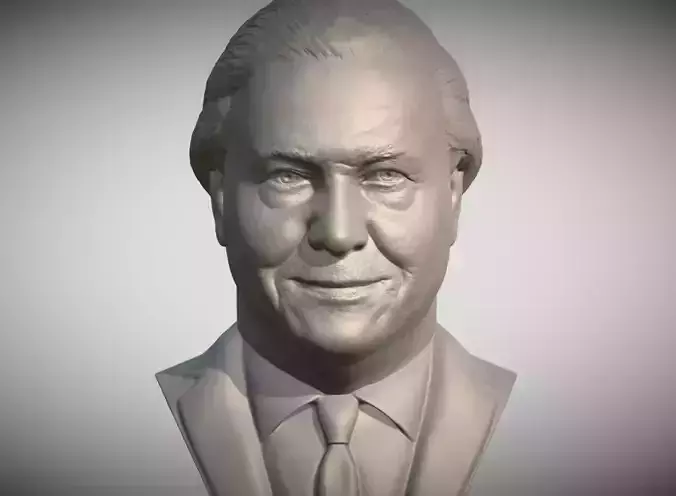 Sir David Attenborough bust for 3D printing 3D print model