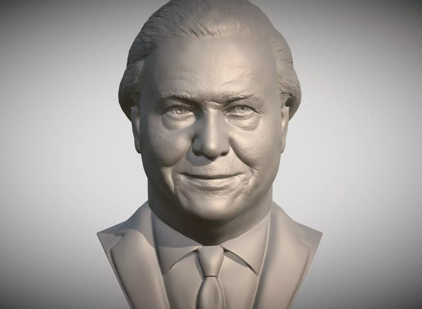 Sir David Attenborough bust for 3D printing 3D print model_0