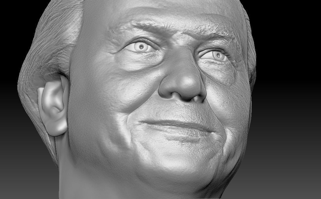 Sir David Attenborough bust for 3D printing 3D print model_27