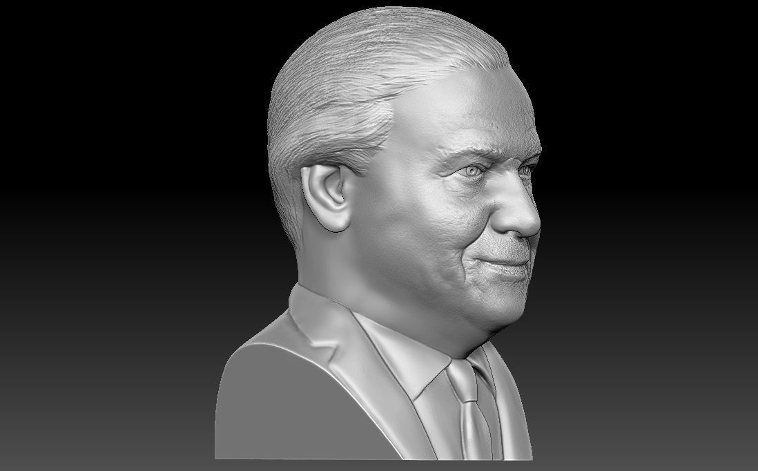 Sir David Attenborough bust for 3D printing 3D print model_15