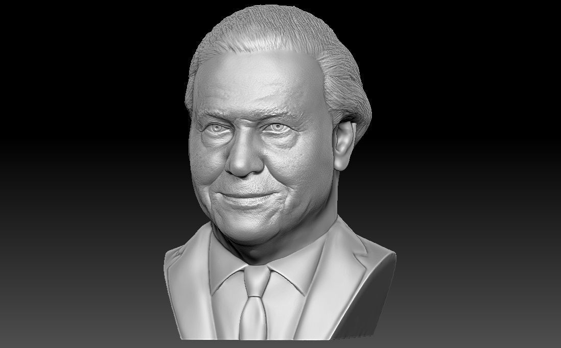 Sir David Attenborough bust for 3D printing 3D print model_6