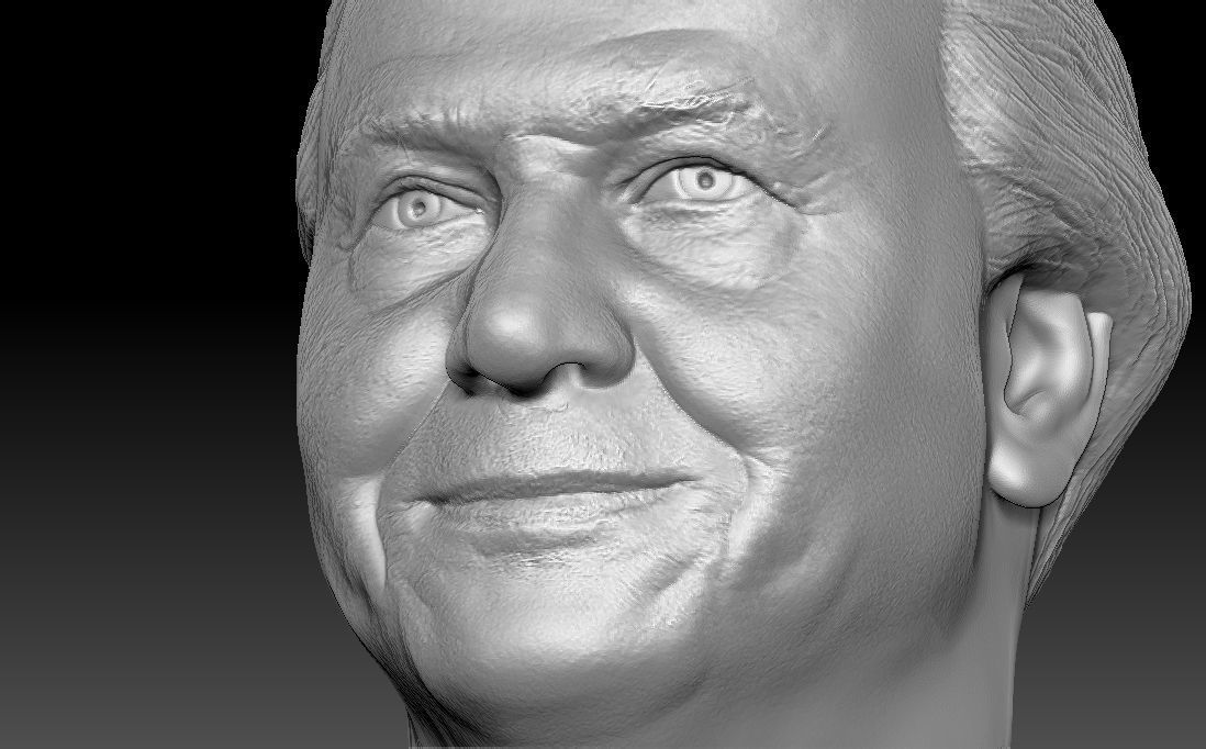 Sir David Attenborough bust for 3D printing 3D print model_26