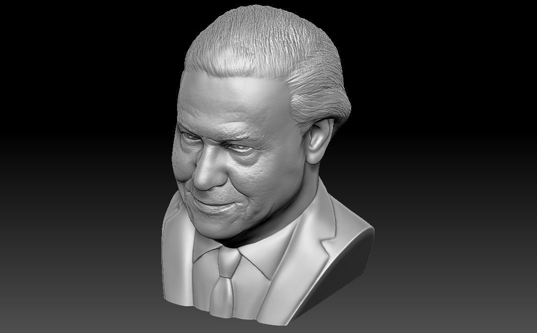 Sir David Attenborough bust for 3D printing 3D print model_20
