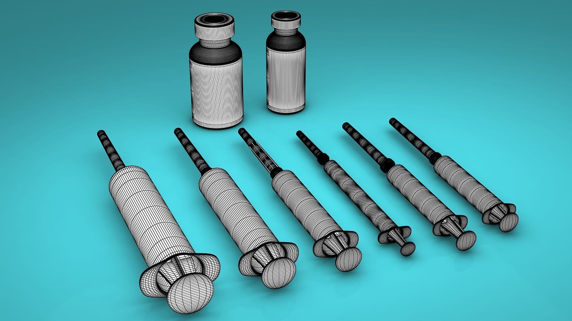 Vaccine with Syringe 3D model_5