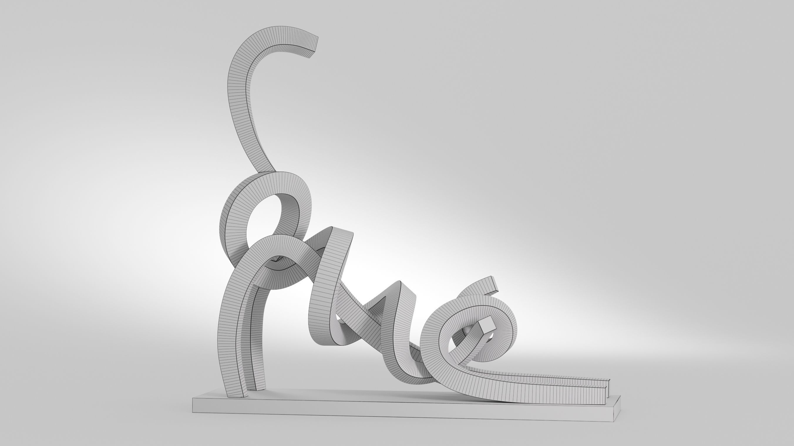 Stretching Cat Pastel 3D model_1