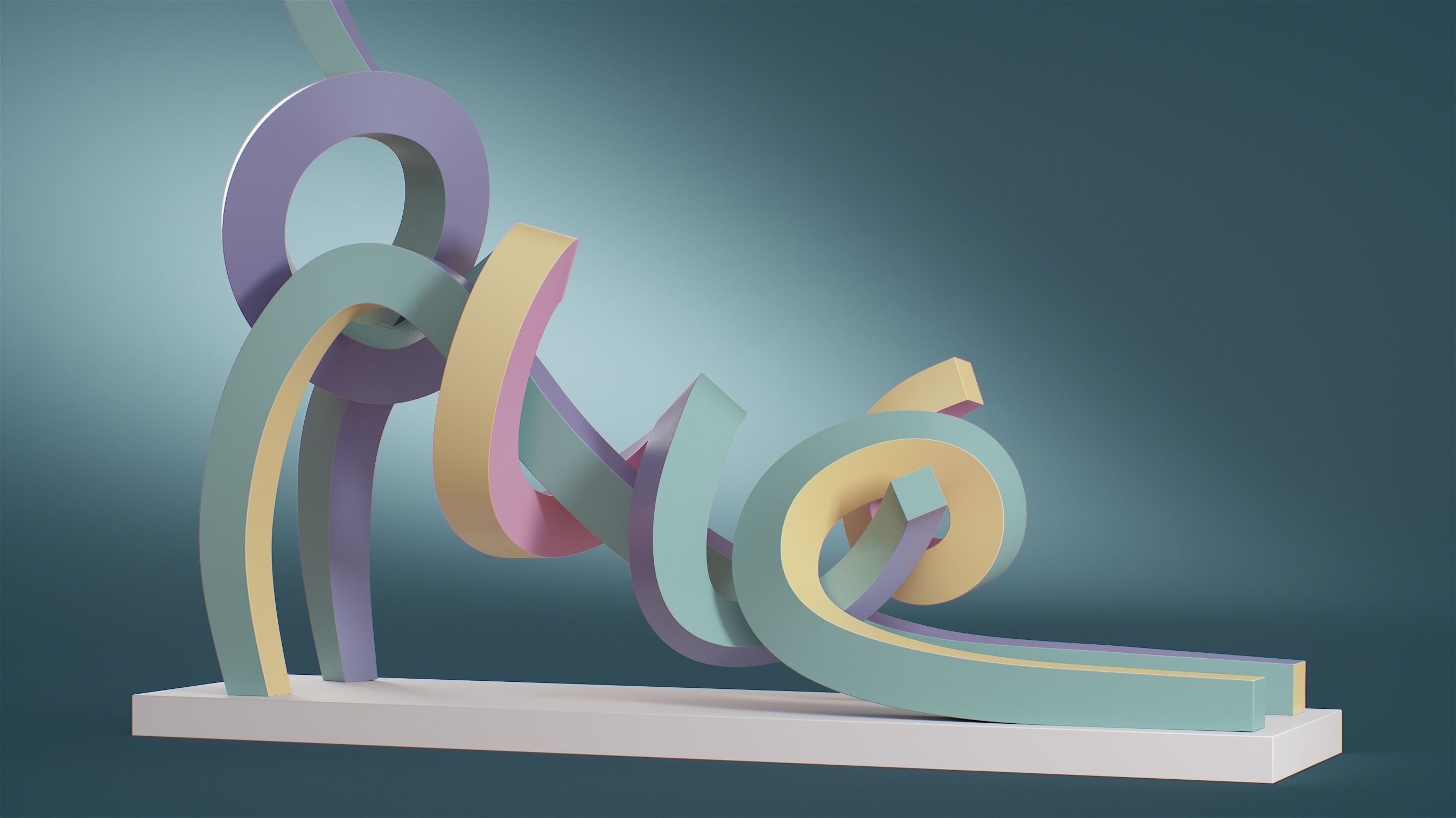 Stretching Cat Pastel 3D model_16