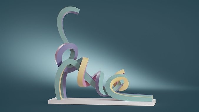 Stretching Cat Pastel 3D model