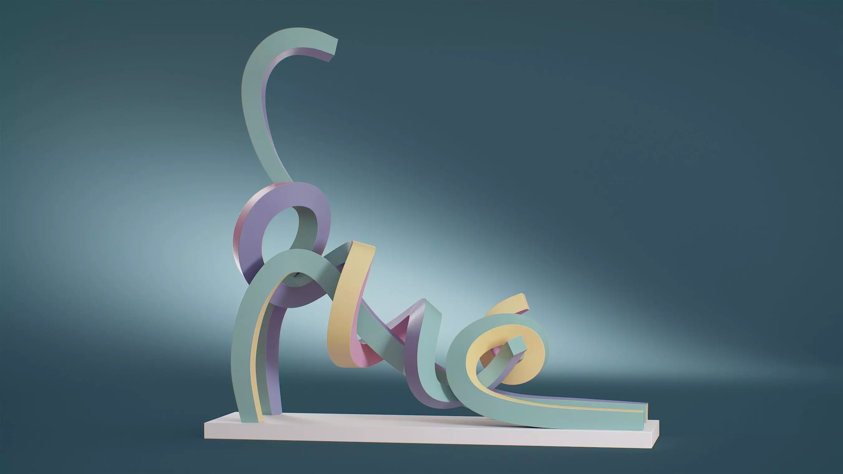 Stretching Cat Pastel 3D model_0