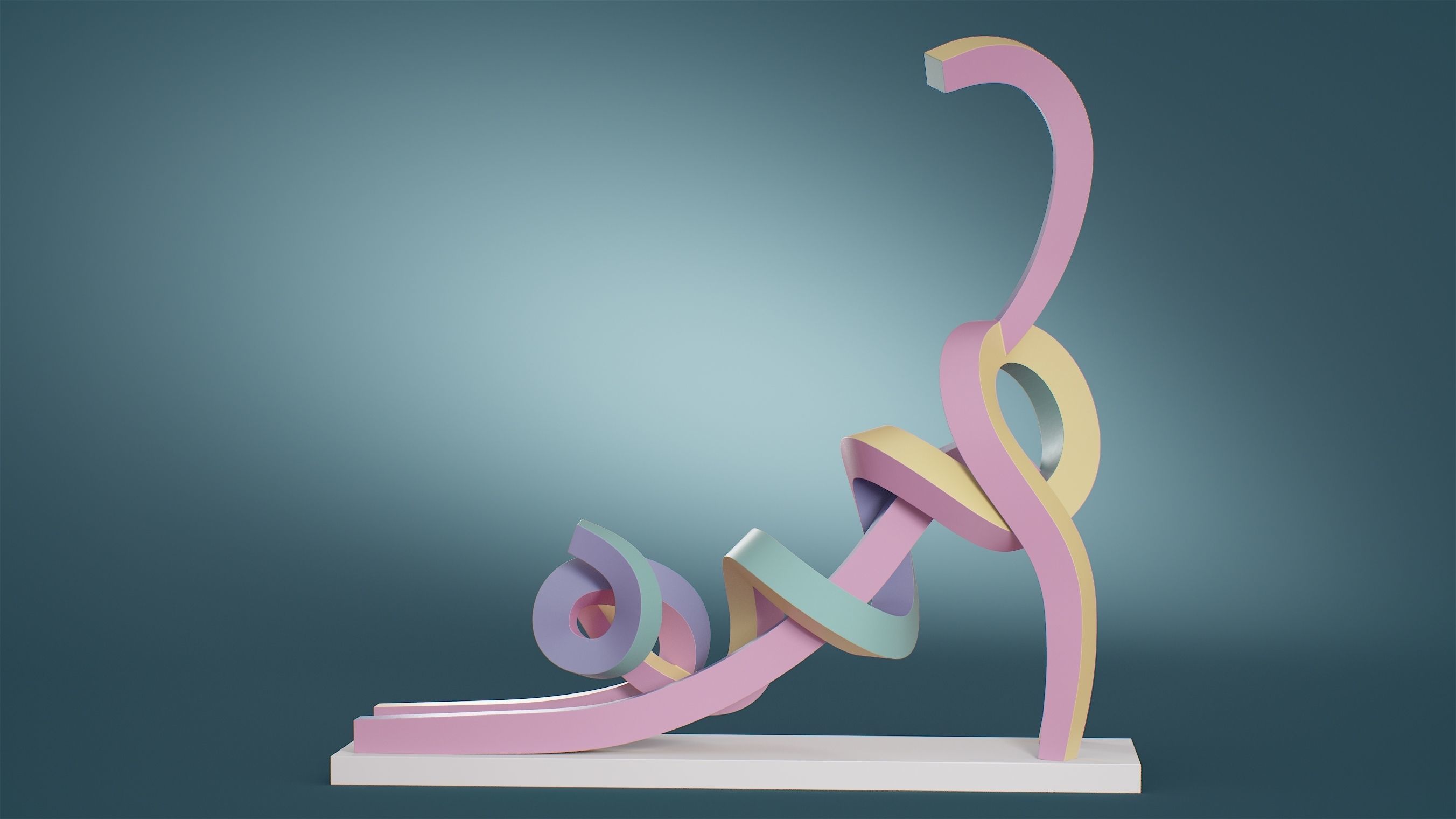 Stretching Cat Pastel 3D model_8