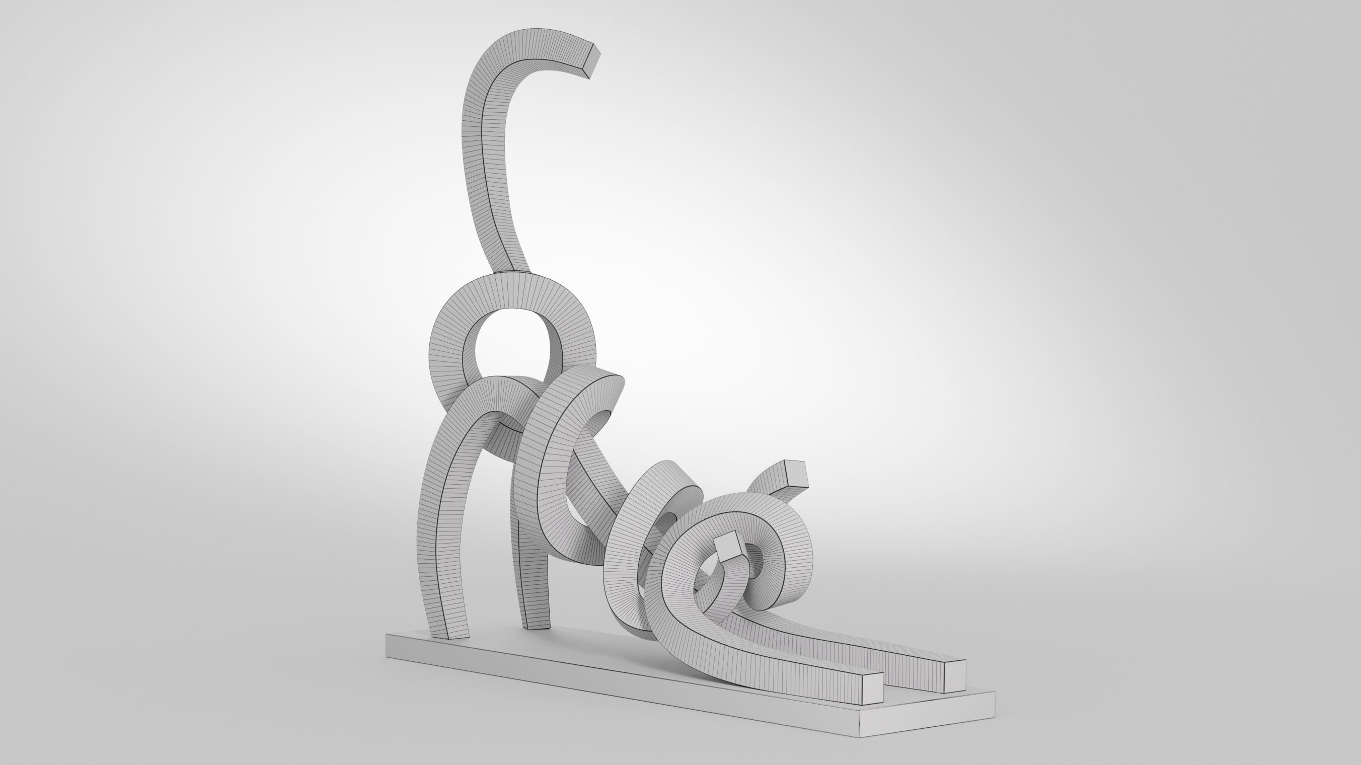 Stretching Cat Pastel 3D model_15