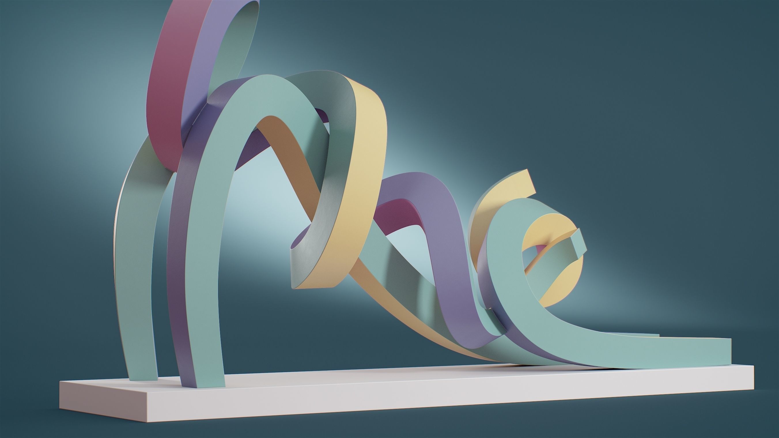 Stretching Cat Pastel 3D model_6