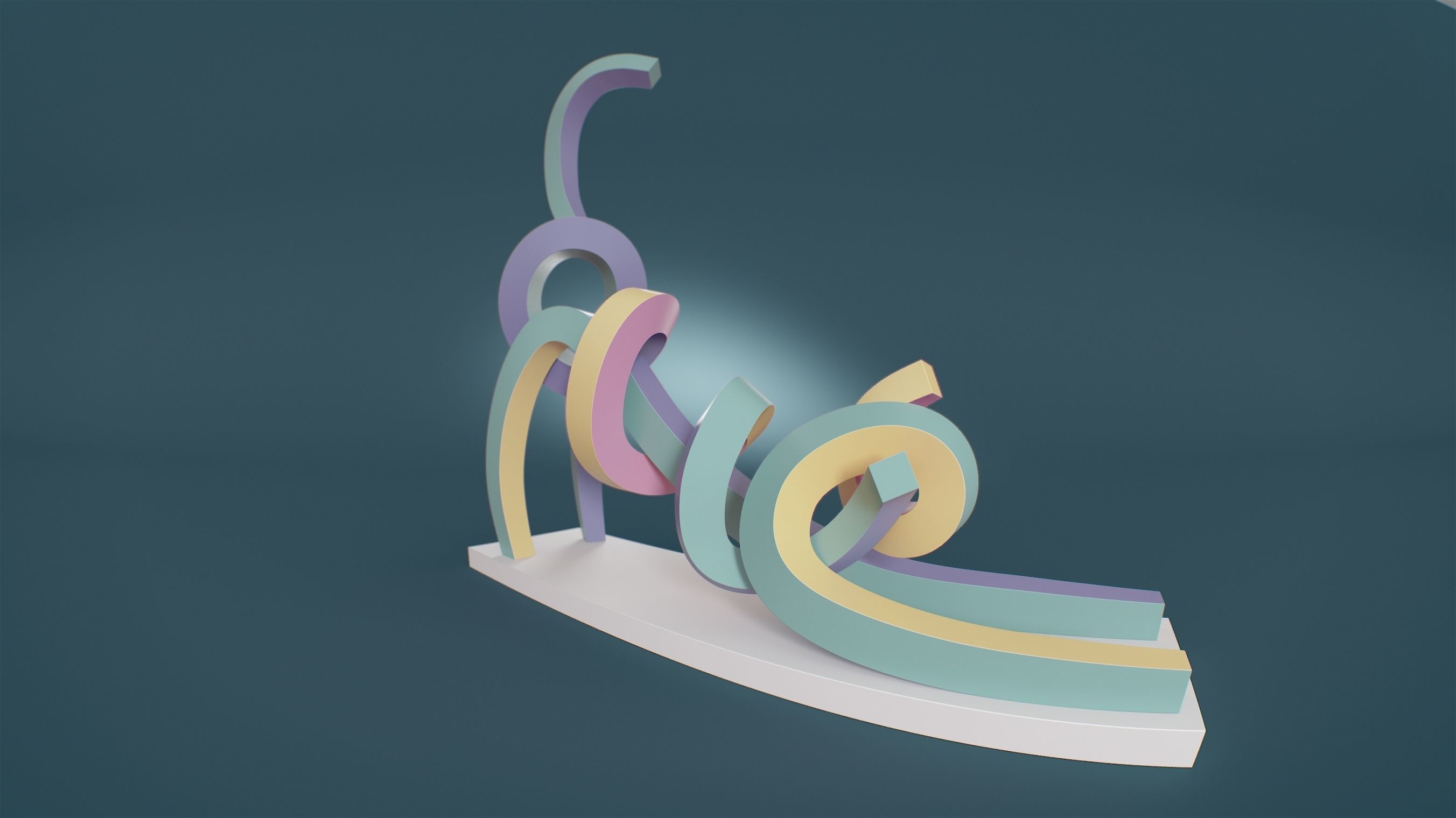 Stretching Cat Pastel 3D model_22