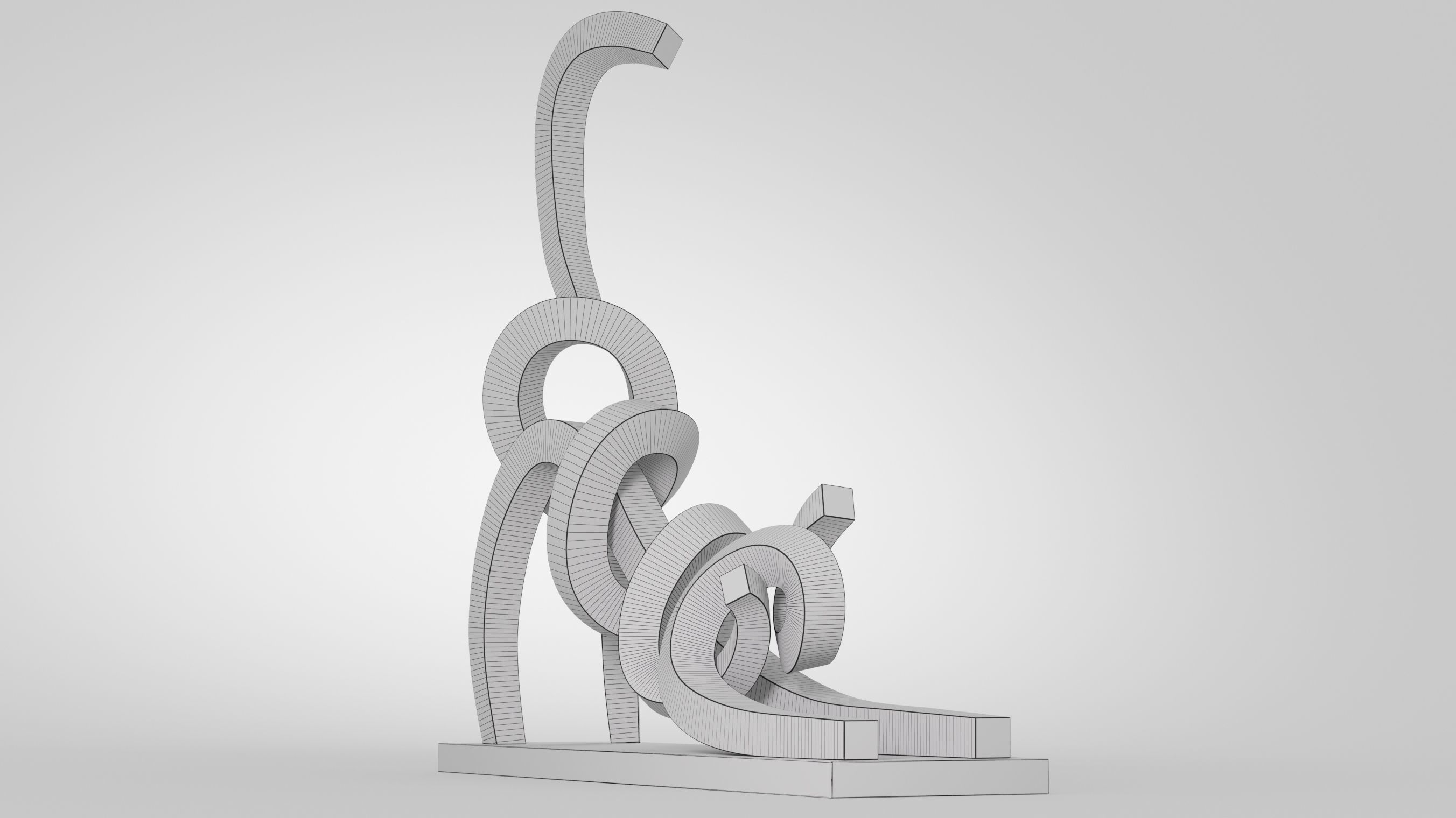 Stretching Cat Pastel 3D model_21