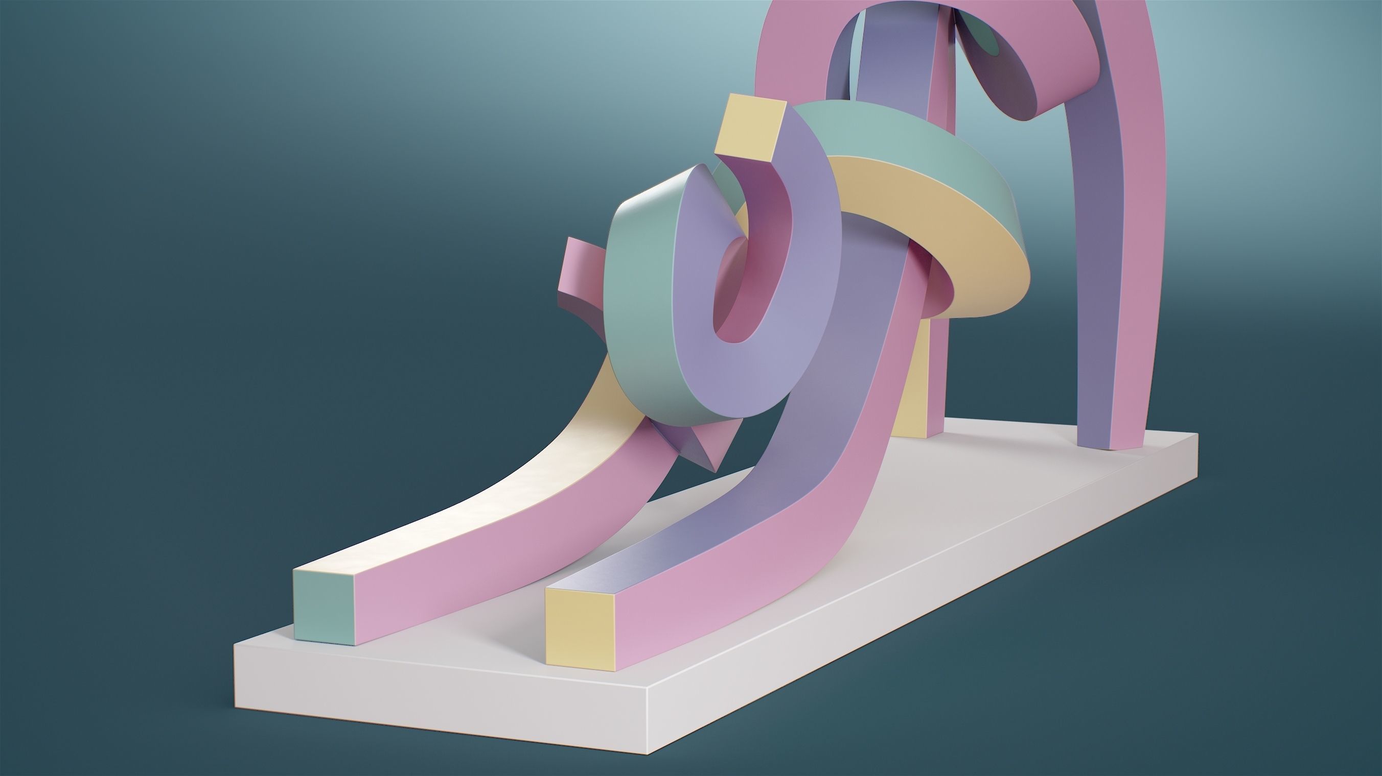 Stretching Cat Pastel 3D model_12