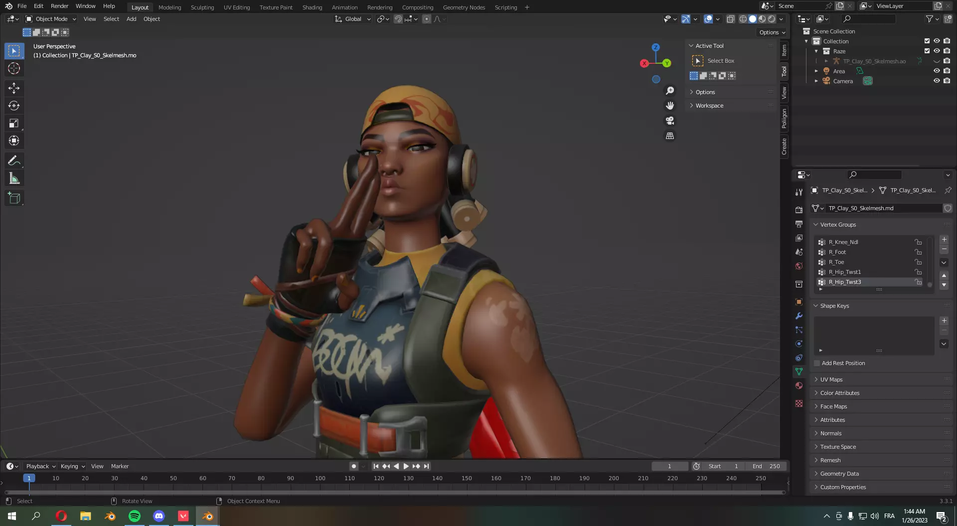 3d valorant raze pose 3D model_0