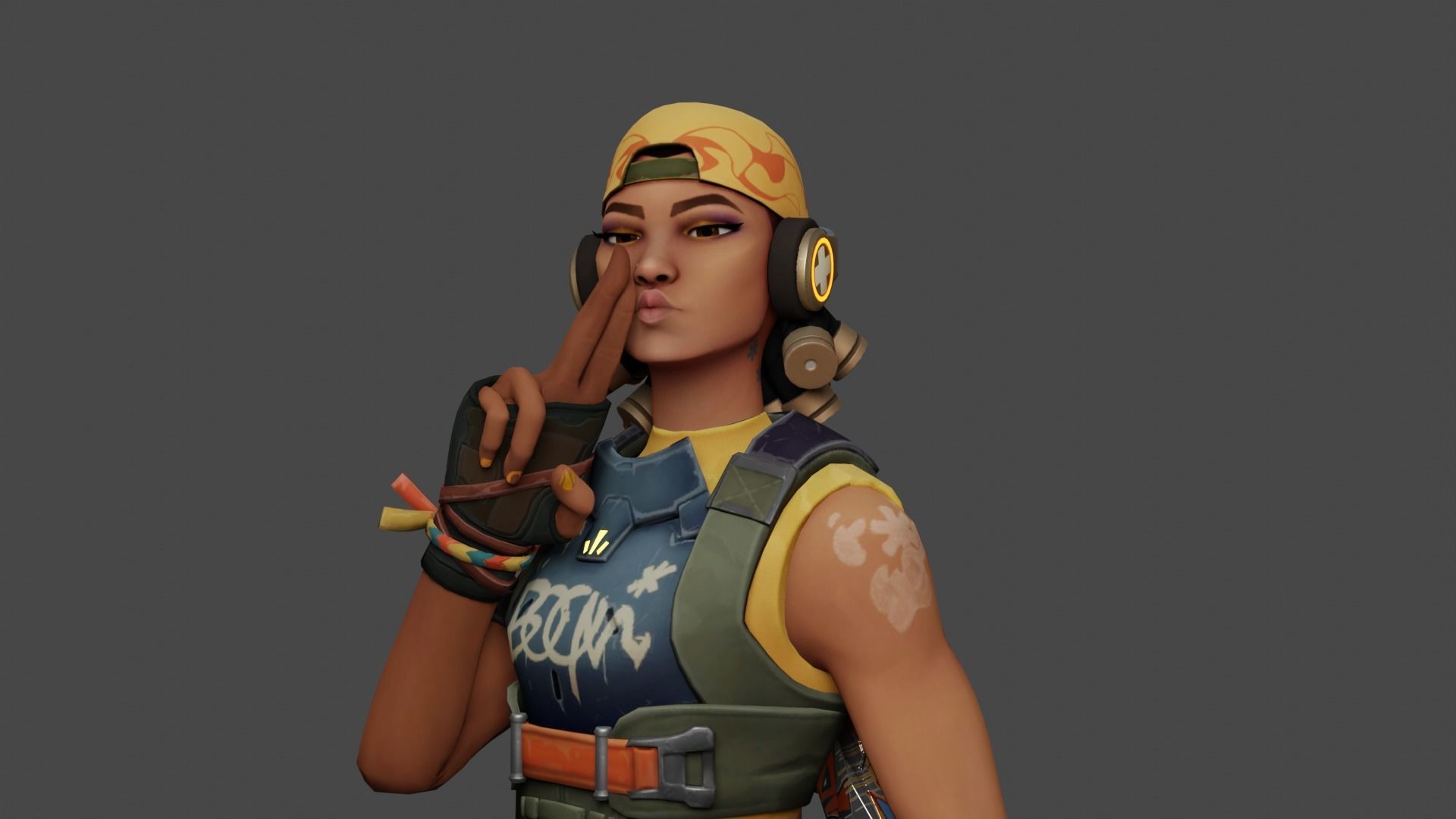 3d valorant raze pose 3D model_3