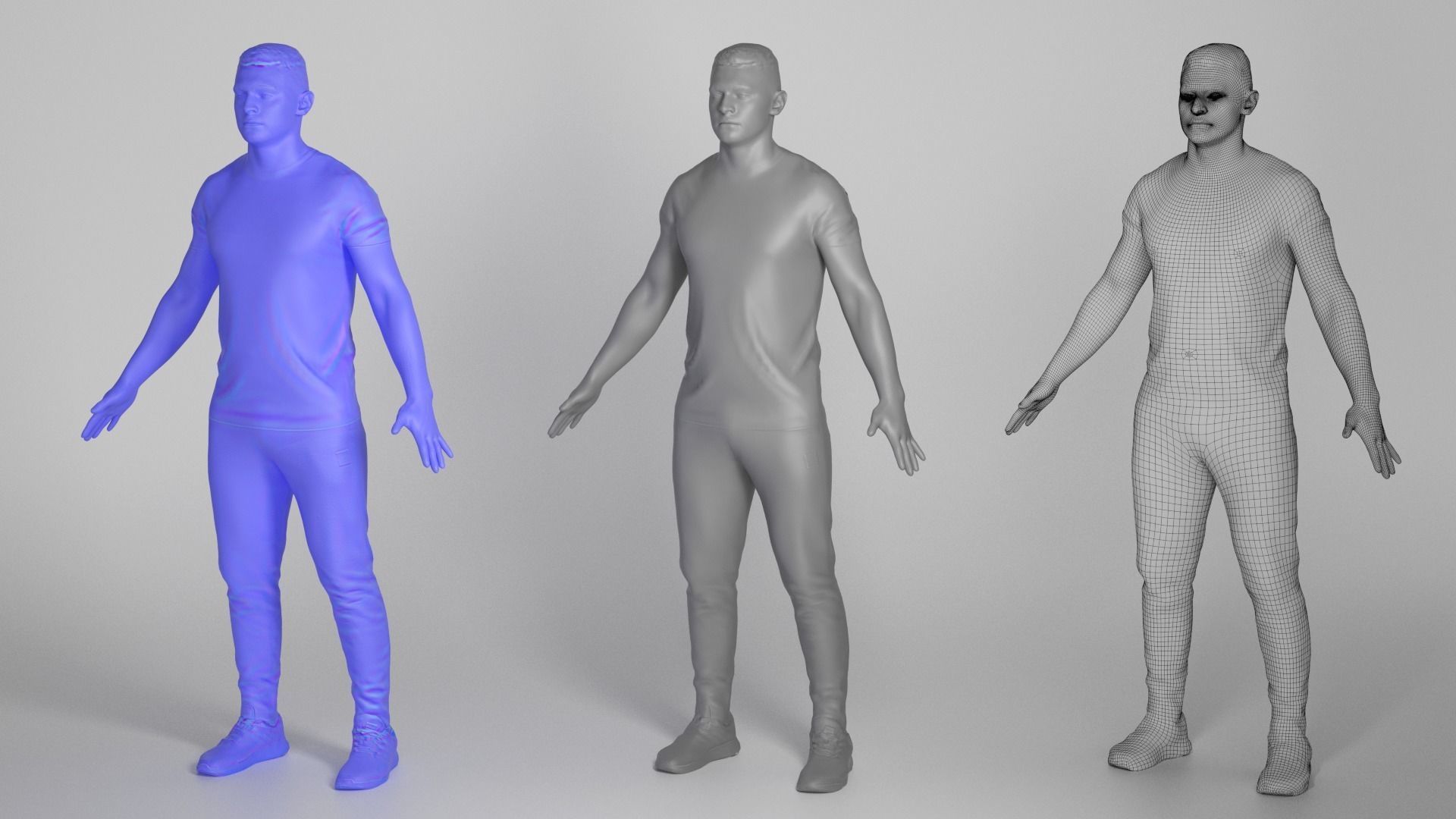 Young man in sportswear ready for rigging 353 Low-poly 3D model_3