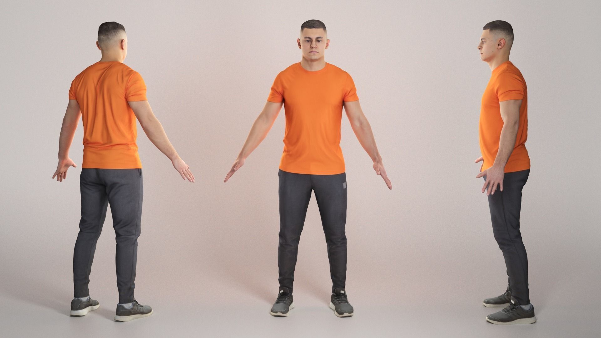 Young man in sportswear ready for rigging 353 Low-poly 3D model_2