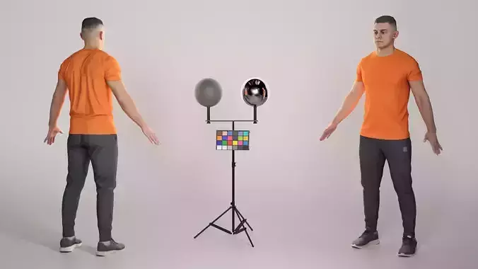 Young man in sportswear ready for rigging 353 Low-poly 3D model