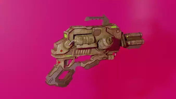 Stylized Sci-Fi Gun Weapon PBR low-poly game-ready