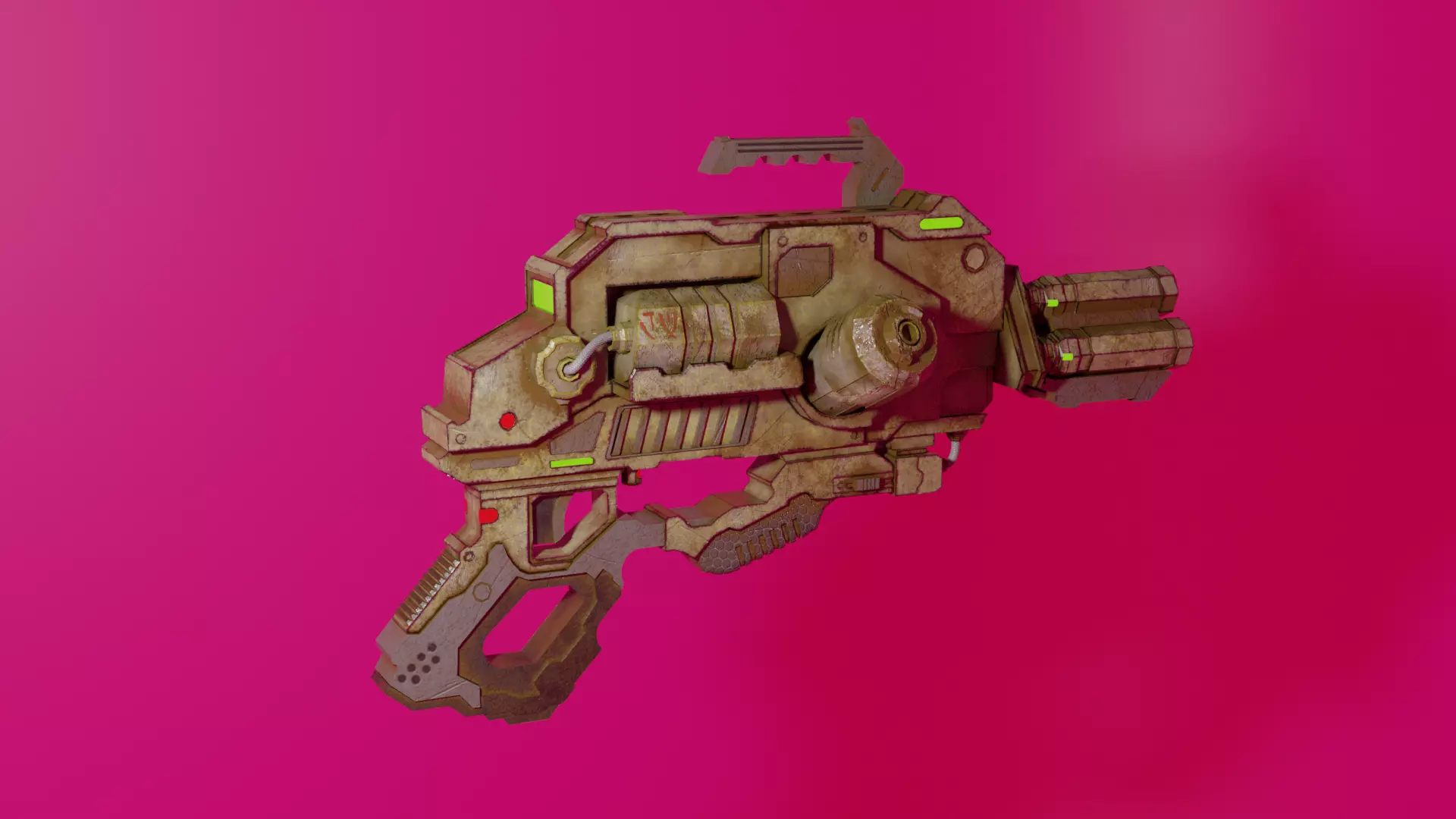 Stylized Sci-Fi Gun Weapon PBR low-poly game-ready Low-poly 3D model_0