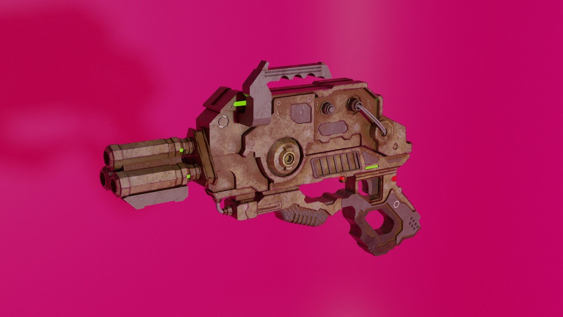Stylized Sci-Fi Gun Weapon PBR low-poly game-ready Low-poly 3D model_2