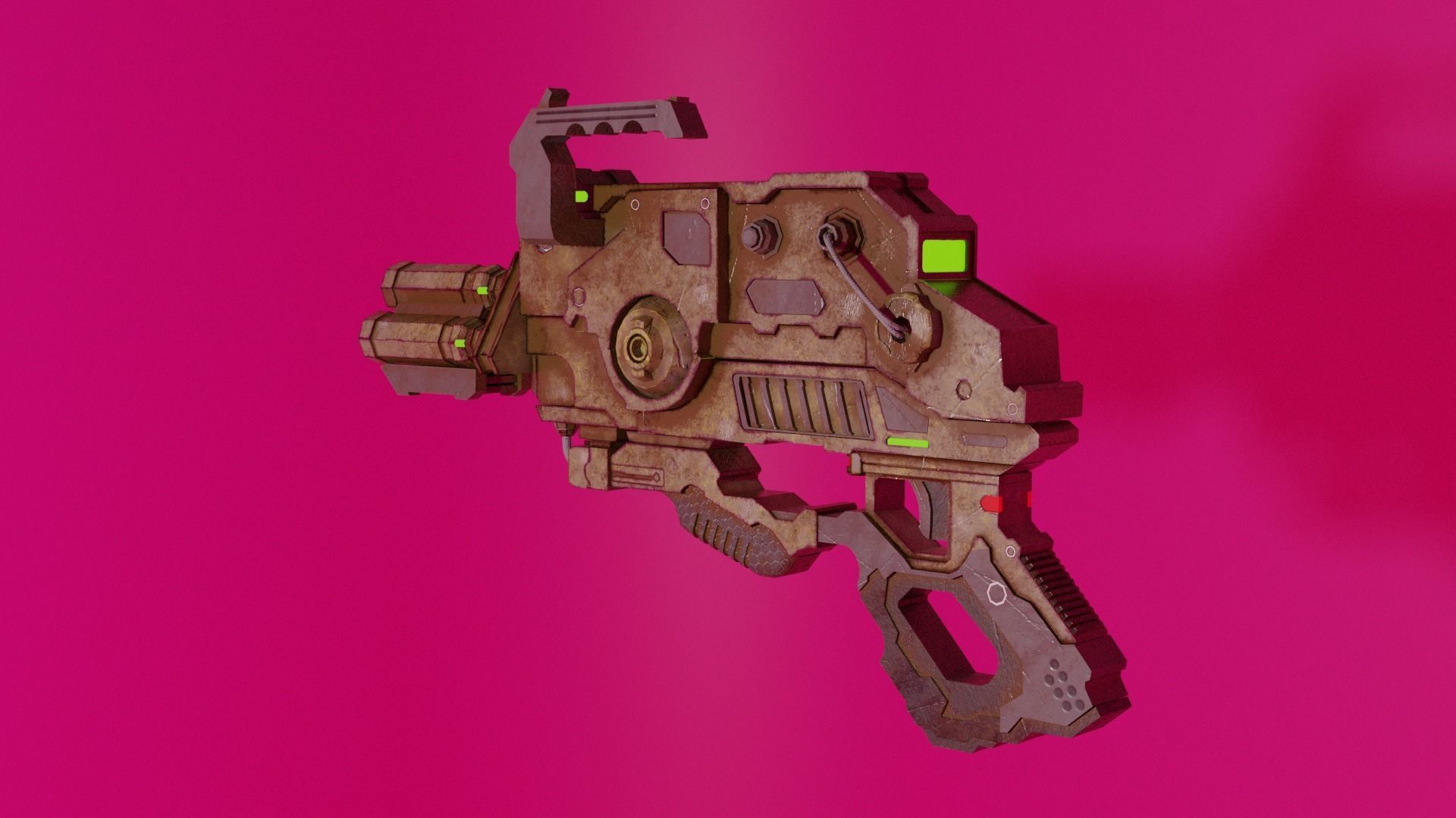 Stylized Sci-Fi Gun Weapon PBR low-poly game-ready Low-poly 3D model_3
