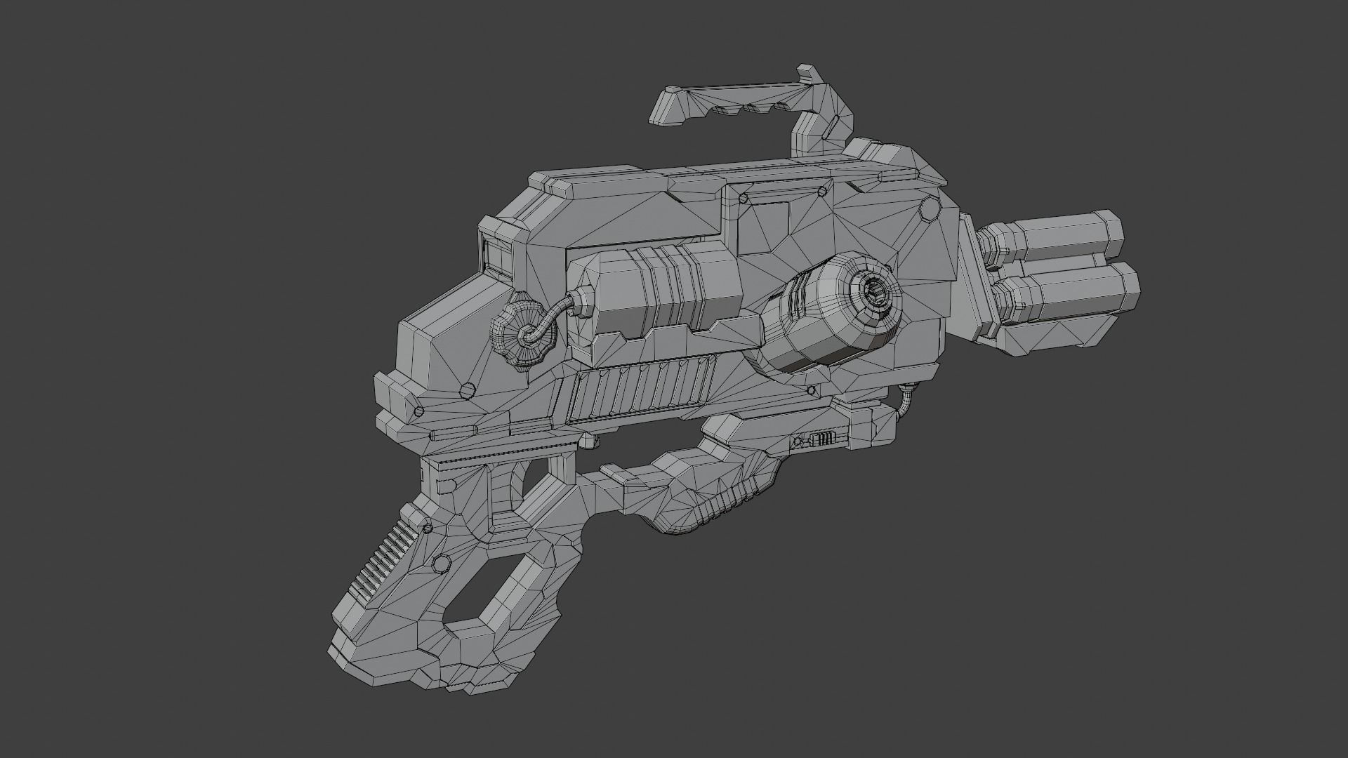 Stylized Sci-Fi Gun Weapon PBR low-poly game-ready Low-poly 3D model_5