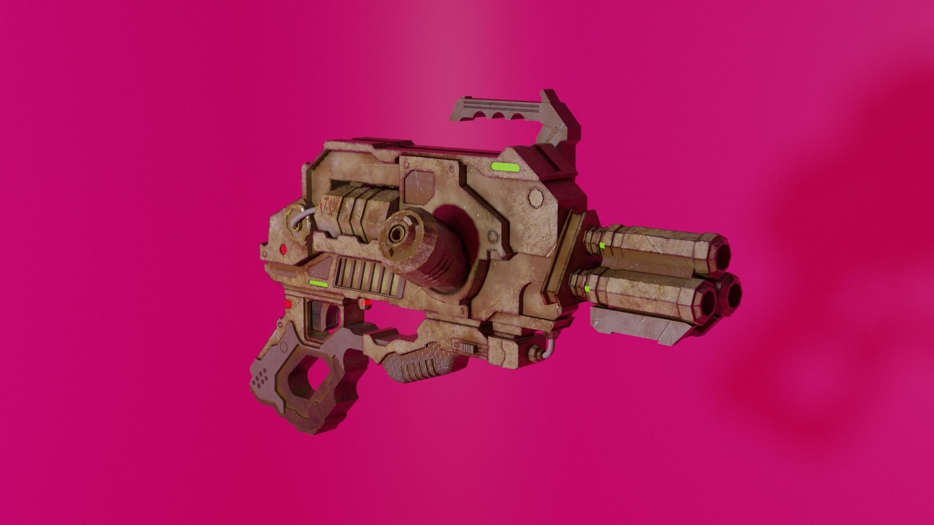 Stylized Sci-Fi Gun Weapon PBR low-poly game-ready Low-poly 3D model_1