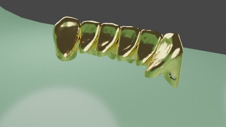 Lower Grillz - gold teeth 3D model 3D model_3