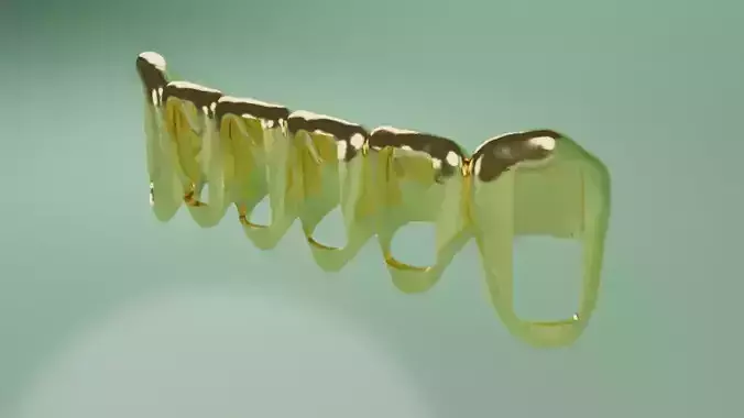 Lower Grillz - gold teeth 3D model 3D model