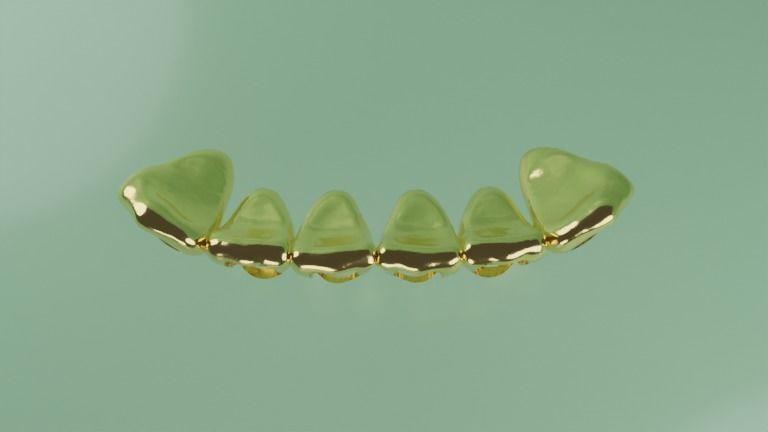 Lower Grillz - gold teeth 3D model 3D model_2