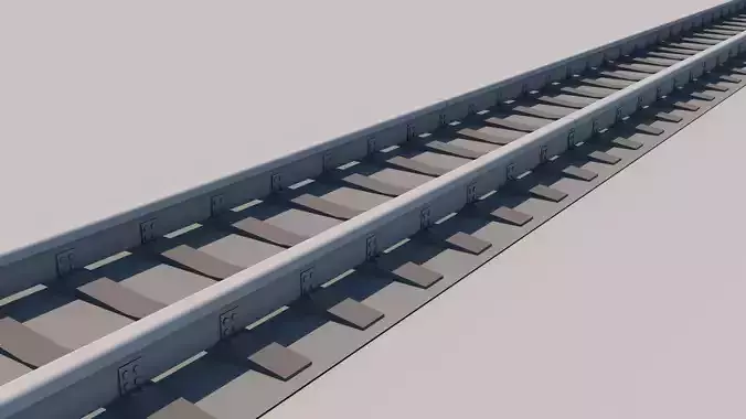3D Rail Track Model Free low-poly 3D model