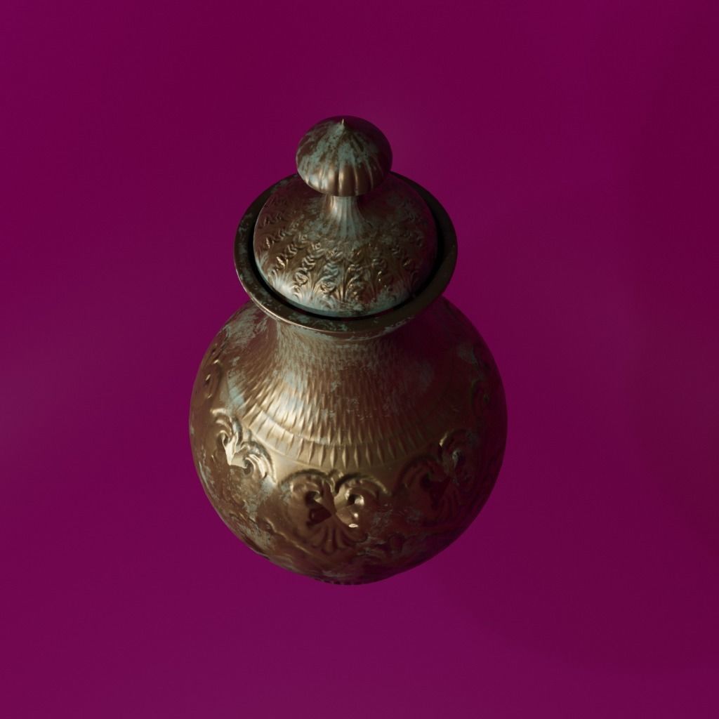 Stylized Vase PBR low-poly game-ready Low-poly 3D model_1