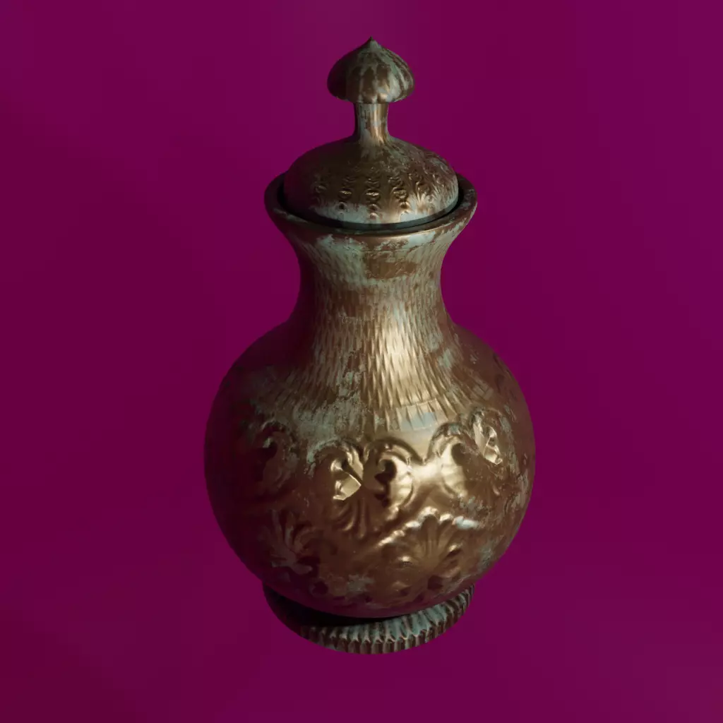 Stylized Vase PBR low-poly game-ready Low-poly 3D model_0