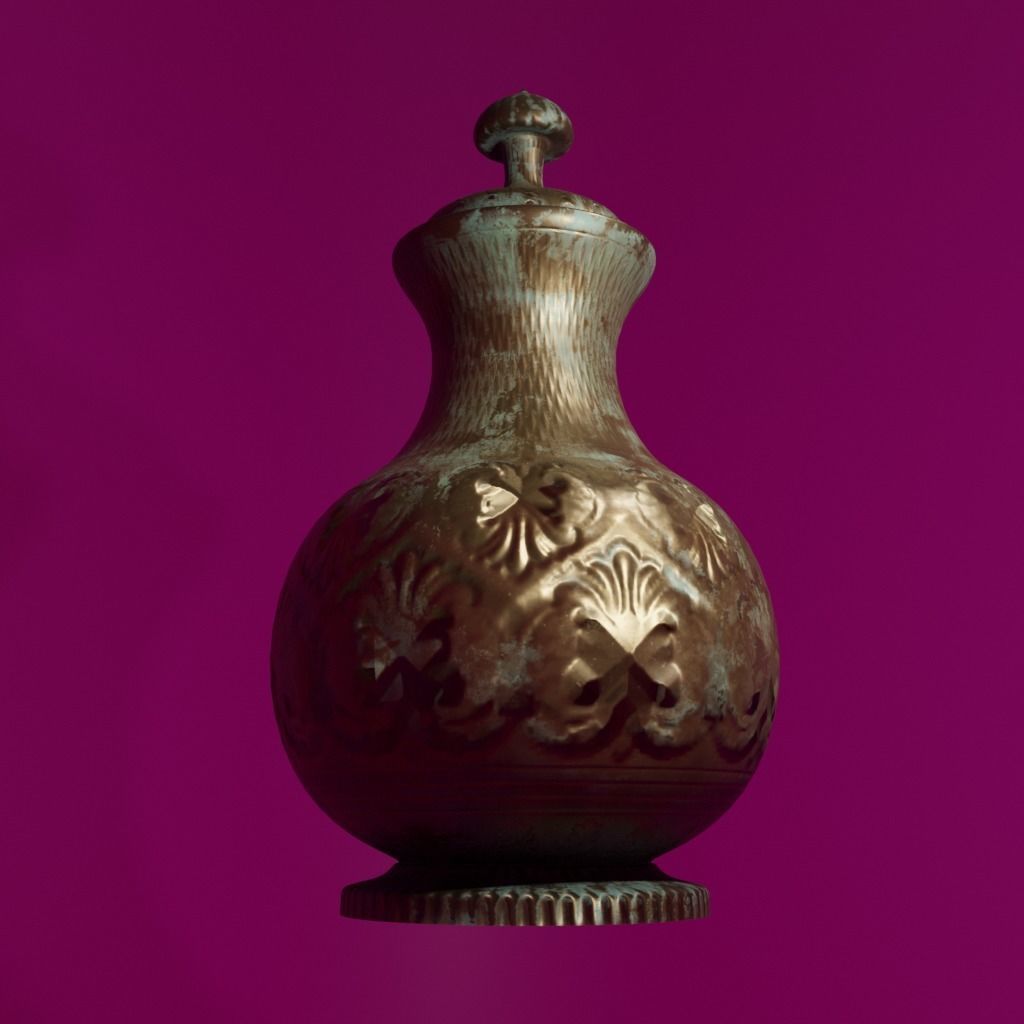 Stylized Vase PBR low-poly game-ready Low-poly 3D model_2